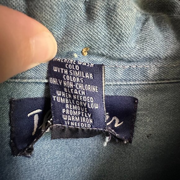 Vintage Women's 2X Denim Shirt Front & Back DIY 3D Snowman Applique Embroidery - Picture 11 of 11